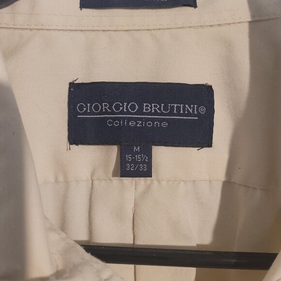 Giorgio Brutini Men’s Shirt, Oxford, Khaki, Button Up, M - Picture 2 of 4